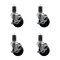 Service Caster 3.5'' Soft Rubber Swivel 1-5/8'' Expanding Stem Caster Set with Brake, 4PK SCC-EX20S3514-SRS-TLB-158-4 - alternate 1